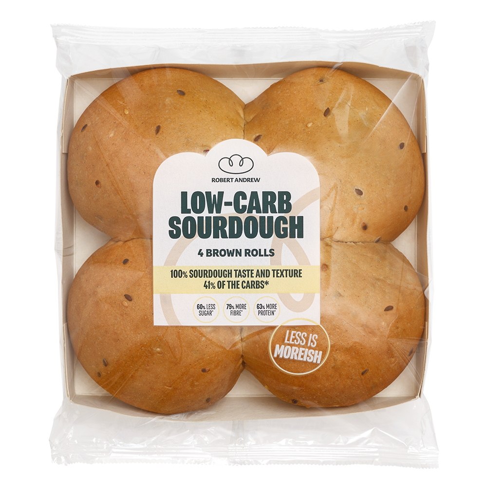 LOW-CARB SOURDOUGH BROWN ROLLS | 4 x 60g - Robert Andrew Low-carb Sourdough