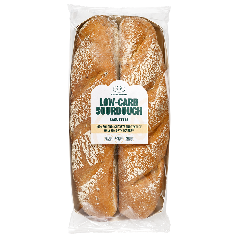 LOW-CARB SOURDOUGH BAGUETTES | 2x160g - Robert Andrew Low-carb Sourdough