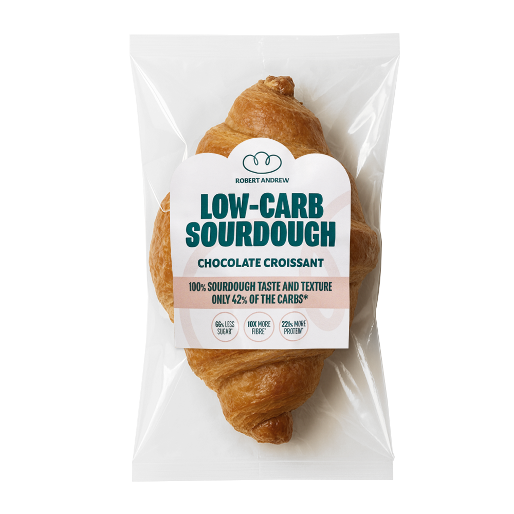 low-carb sourdough chocolate croissant