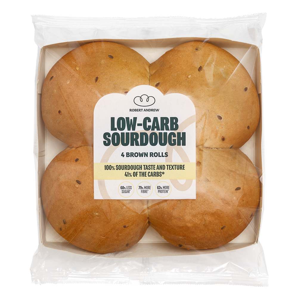 LOW-CARB SOURDOUGH BROWN ROLLS | 4x60g - Robert Andrew Low-carb Sourdough