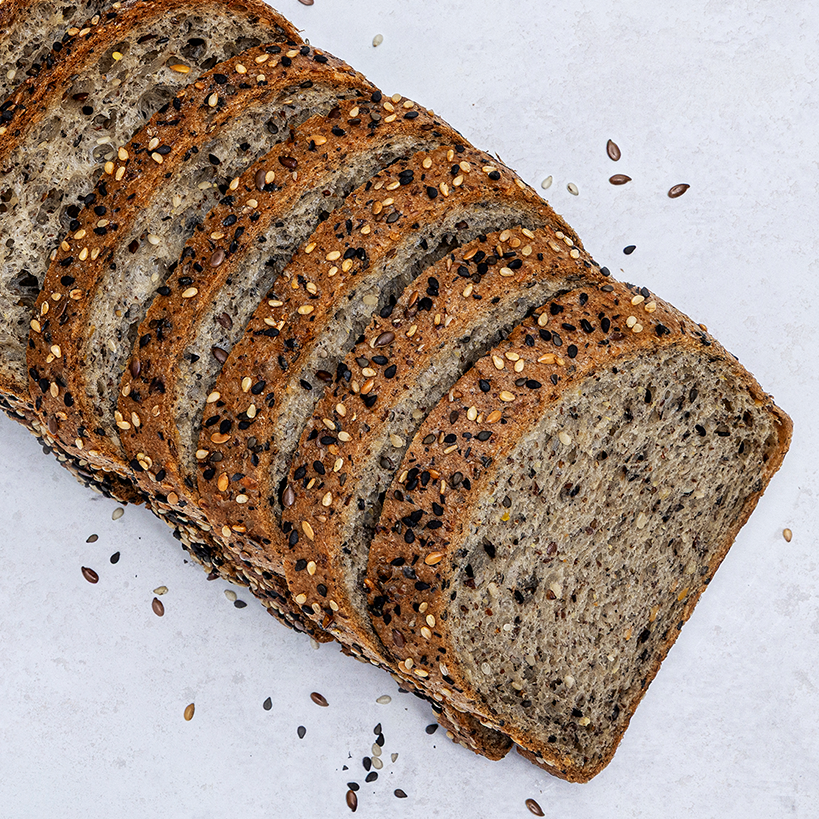 low-carb sourdough seeded loaf